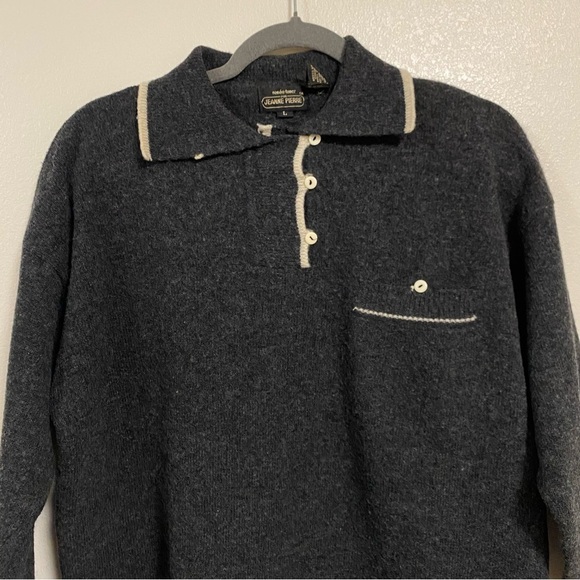 Renee Tener for Jeanne Pierre Lambswool blend Pullover Sweater Gray Size Large - Picture 5 of 14